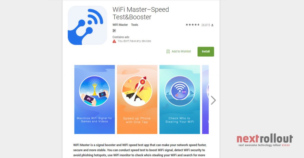 Speed Up Your Mobile Network With WiFi Master Speed Test Booster Nextrollout